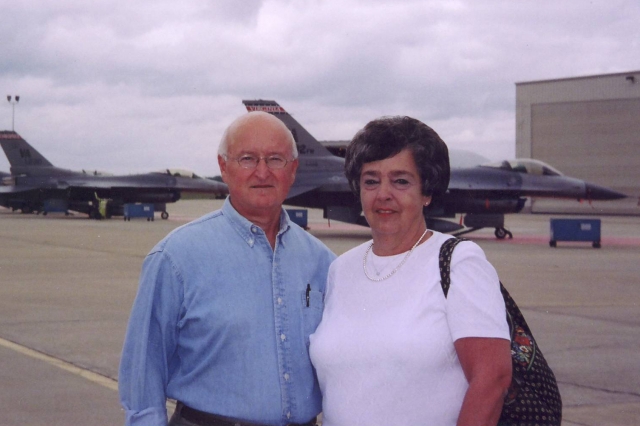 Bill and Anne at the 45th Reunion of the Va Air National Guard, Byrd Field.